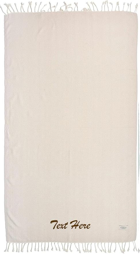 Personalized Embroidered Beach Towel | Throw Blanket, Easy Carry, Sand Free by LA%60HAMMAMFINELIVING