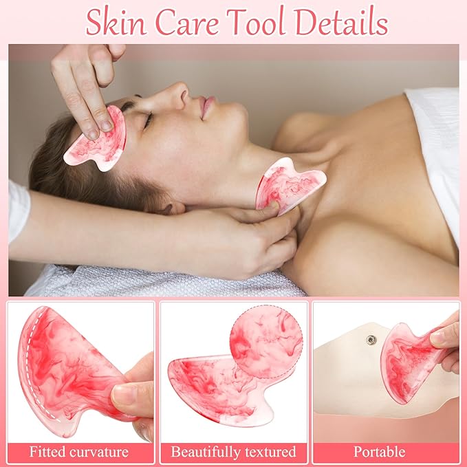 Sherr 16 Pcs Gua Sha Facial Tools Gua Sha Stone Facial Massage Tools Face - Image 3