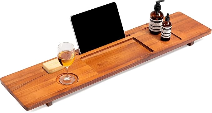 Teak Bathtub Tray for Freestanding Bath by Unknown