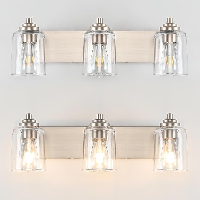 SOLFART Brushed Nickel Vanity Light Bathroom Light Fixtures Over Mirror 3 Light - Image 2