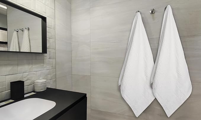 ZUPERIA White Bath Towels Bulk 12 Pack - Image 7