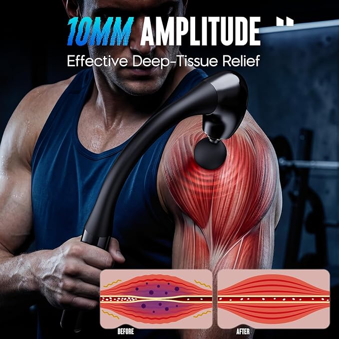 FVZ Massage Gun with Upgraded Extension Handle, 10MM Massage Gun Deep Tissue - Image 3