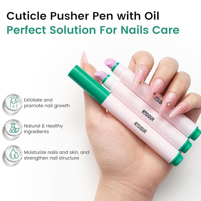 Ceramic Cuticle Oil Pusher Pen -3 in 1 Cuticle Remover Pen - Image 7
