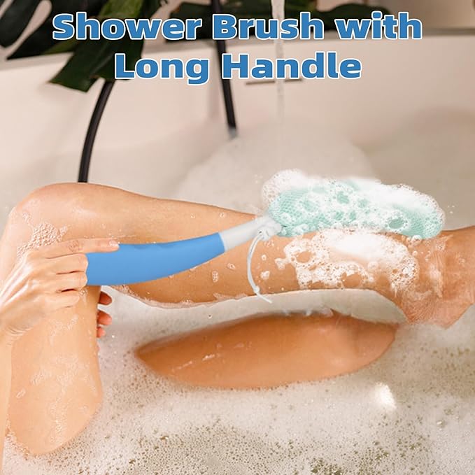 Shower Back Brush with Long Handle, 15.35" Body Brush, Long Back Scrubber - Image 4