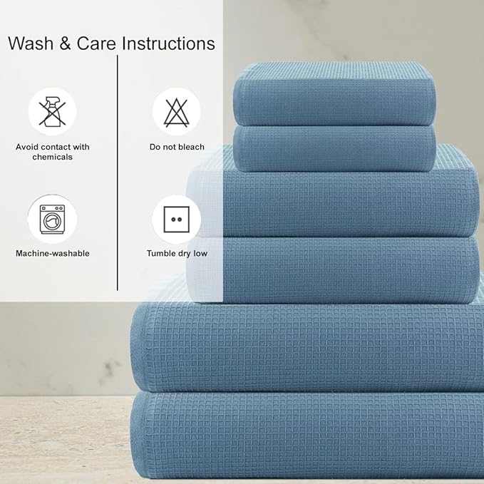 CASA COPENHAGEN Waffle 2Pcs 100% Egyptian Cotton Large Designer Bathsheet - Image 4