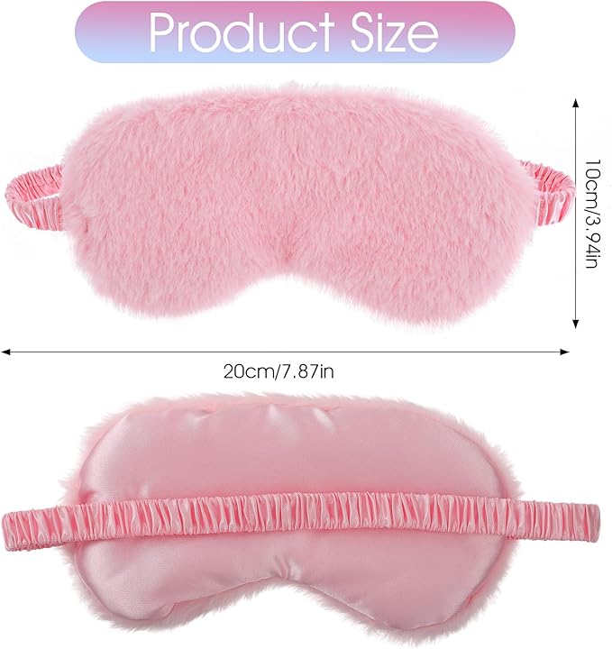 2 Pcs Plush Eye Mask Soft Sleeping Blindfold Eye Cover Comfortable Furry Faux - Image 2