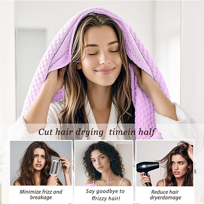 2-Pack Women's Microfiber Hair Towel Wrap - Image 6