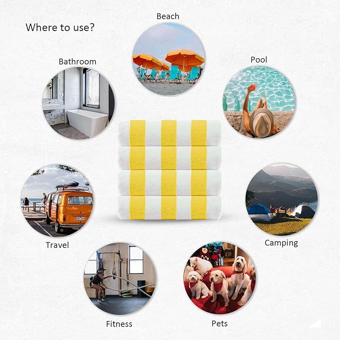 CASA COPENHAGEN Cabana Beach Towel Designed in Denmark Rough and Tough - Image 5