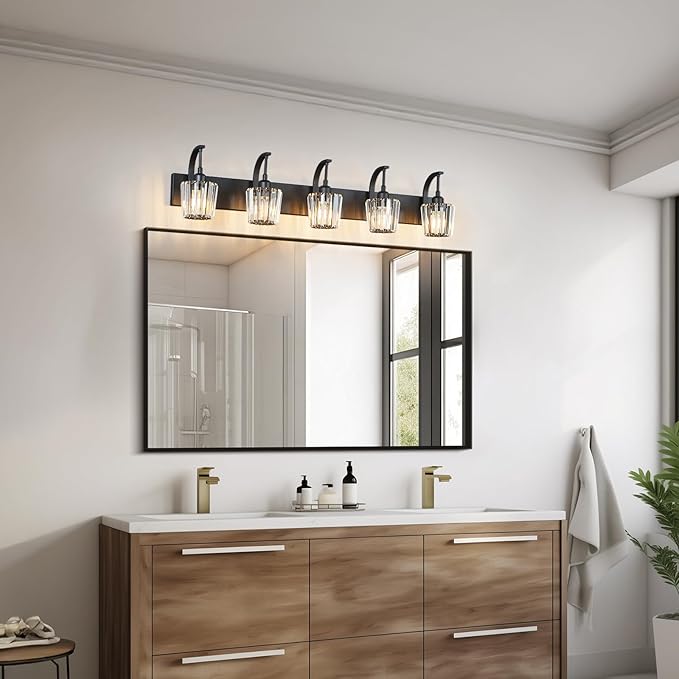 Modern Bathroom Vanity Light, 5-Light Black Wall Sconce - Image 7