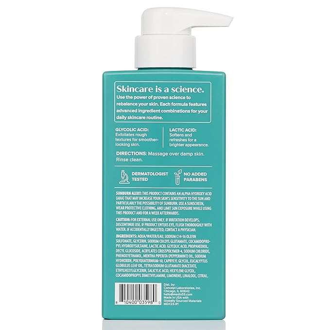 Medix 5.5 Exfoliating AHA Glycolic Acid Face & Body Wash Cleanser + Collagen - Image 9