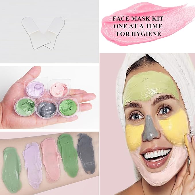 Clay Mask Set 20 Pods, Face Mask Skin Care, Dead Sea Mud, 24K Gold, Mud Mask - Image 5