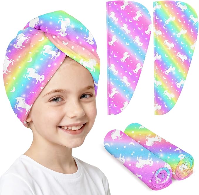 Microfiber Hair Towel Wrap for Kids Hair Drying Towel Wrap by BiueLetter