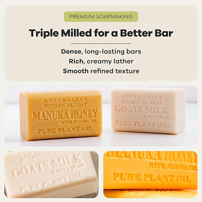 Australian Botanical Goats Milk Soap and Manuka Honey 6.6 OZ, Triple Milled - Image 4