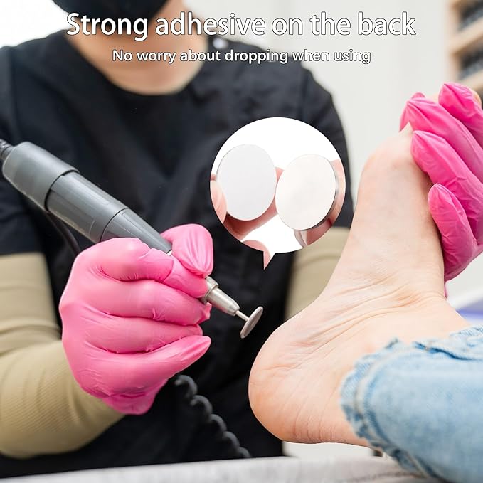 Sanding Paper Discs with Metal Nail Drill Bit Pedicure Sanding Disc 100pcs - Image 4