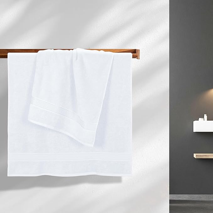 BELZZI Home Ultra Soft 4 Pack Oversized Bath Towel Set 27x54, Cotton Compact - Image 3