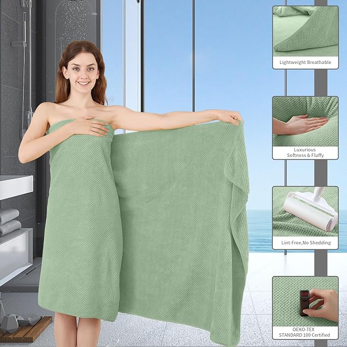 Extra Large Bath Towel Set of 4, Oversized Bath Sheet Super Soft Highly - Image 4