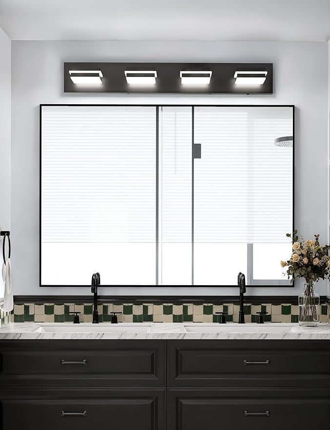 VOLISUN Modern 30-Inch 4-Light Black LED Bathroom Vanity Light Fixtures Over - Image 7
