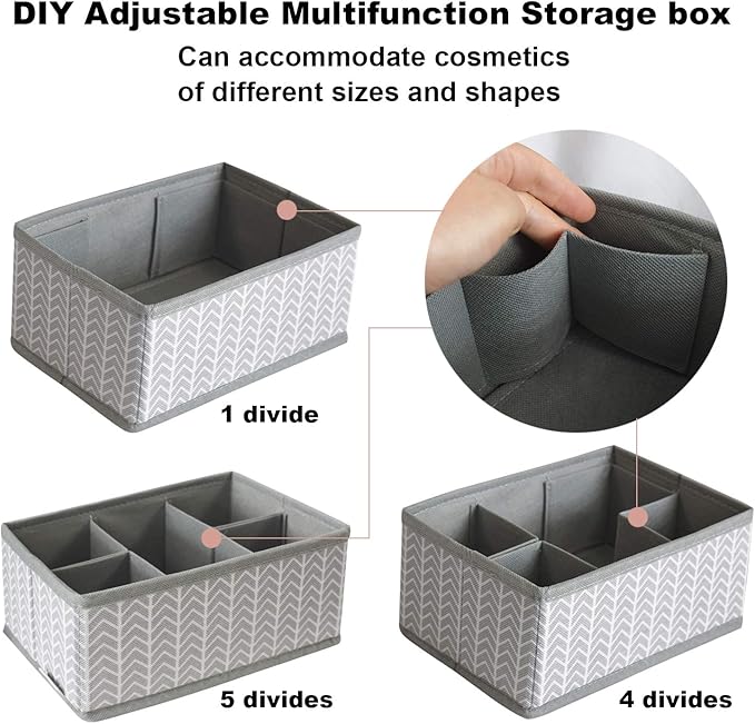 VERONLY Cosmetic Storage Bins Makeup Organizer, Adjustable Multifunction - Image 9