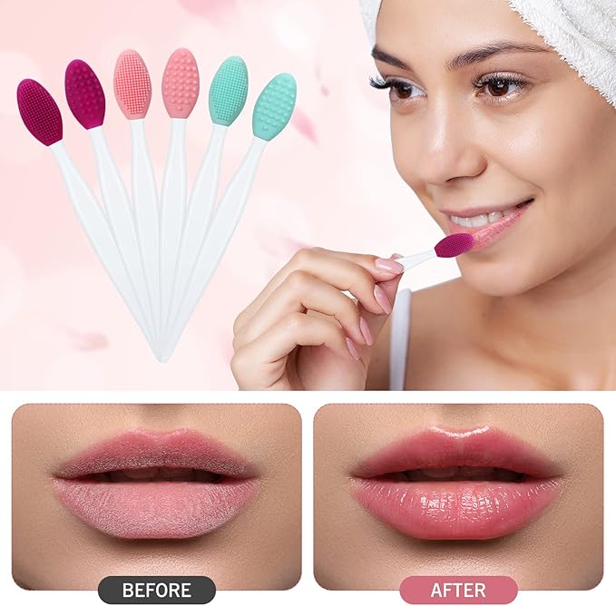Patelai 24 Pcs Lip Scrub Brush Silicone Lip Scrubber Exfoliator - Image 2