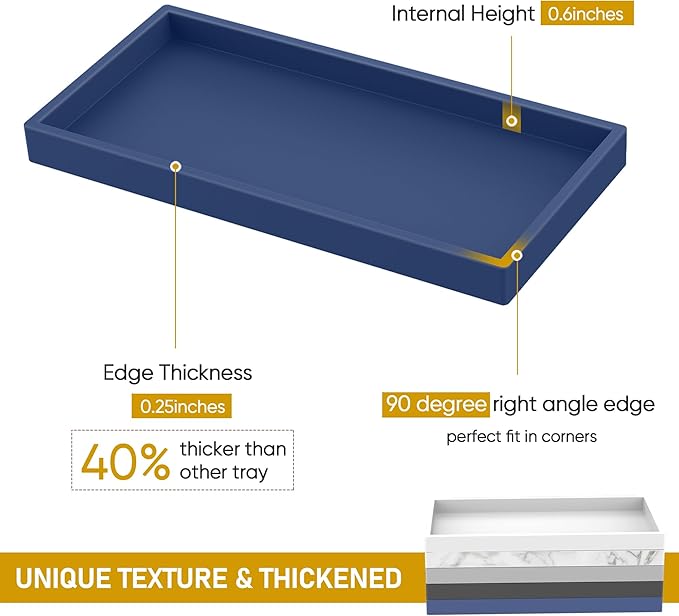 Bathroom Counter Tray, EG-SIPRO High-Grade Thickened Silicone Vanity Tray - Image 2