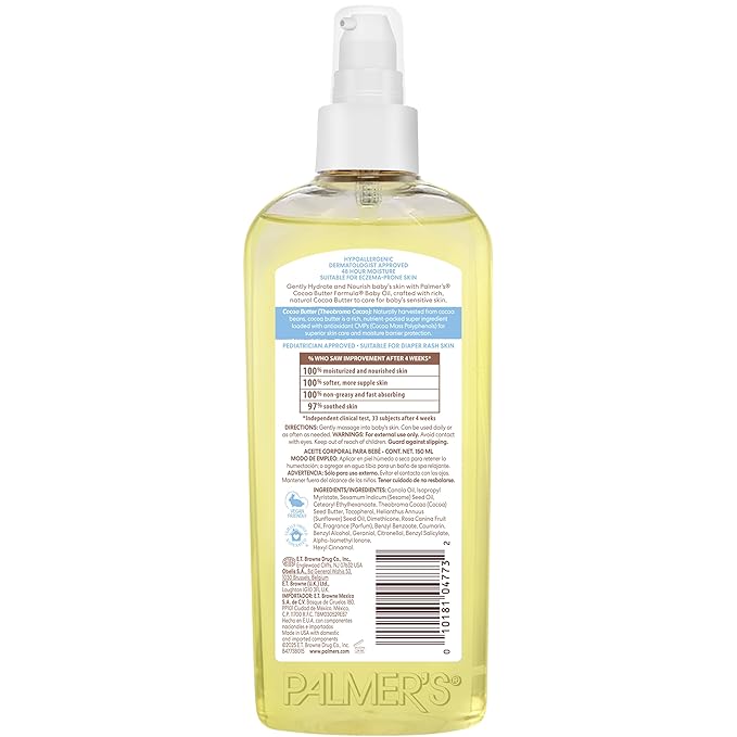 Palmer's Cocoa Butter Formula Gentle Baby Oil, 5.1 fl oz, Nourishing - Image 3