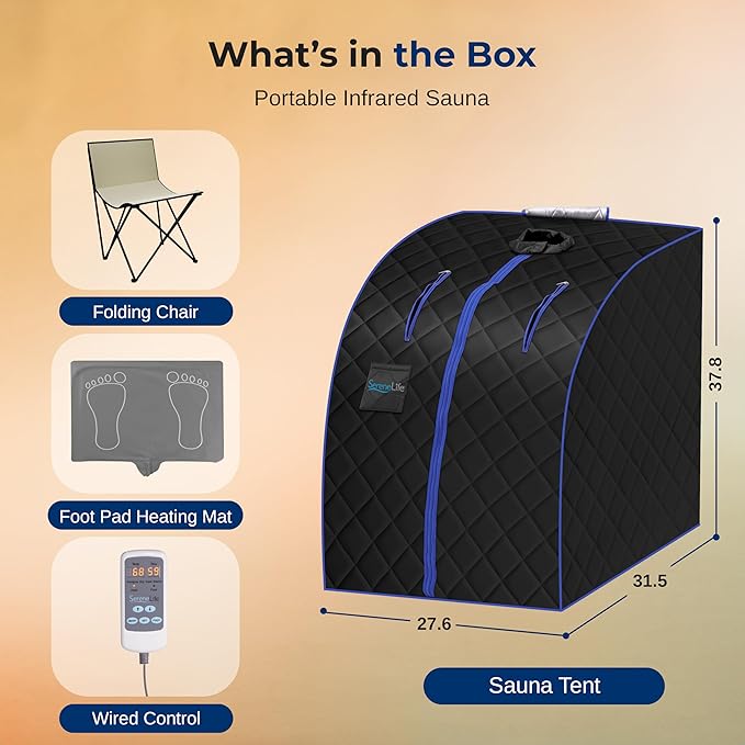 SereneLife Compact & Portable Infrared Steam Sauna, Personal Spa Style Sauna - Image 7
