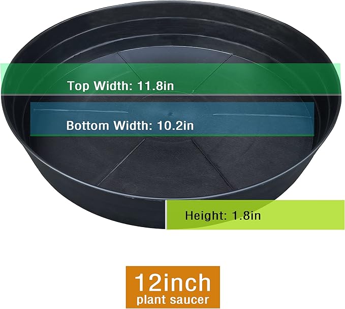 LWALRS Plant Saucer 12 Inch 2 Pack 10 12 14 16 18 20 25, Plastic Plant Trays - Image 2
