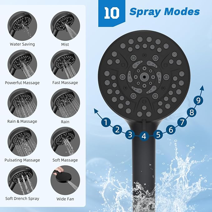 Hibbent cUPC Certified All Metal 12" Rainfall Showerhead Combo, High Pressure - Image 2
