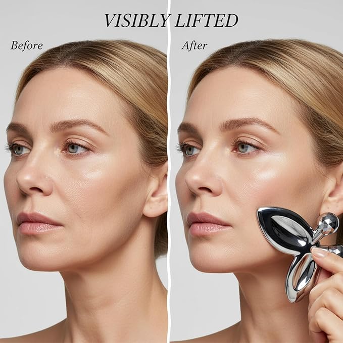 Stainless Steel Gua Sha Facial Tools, 3D Butterfly Facial Roller - Image 5