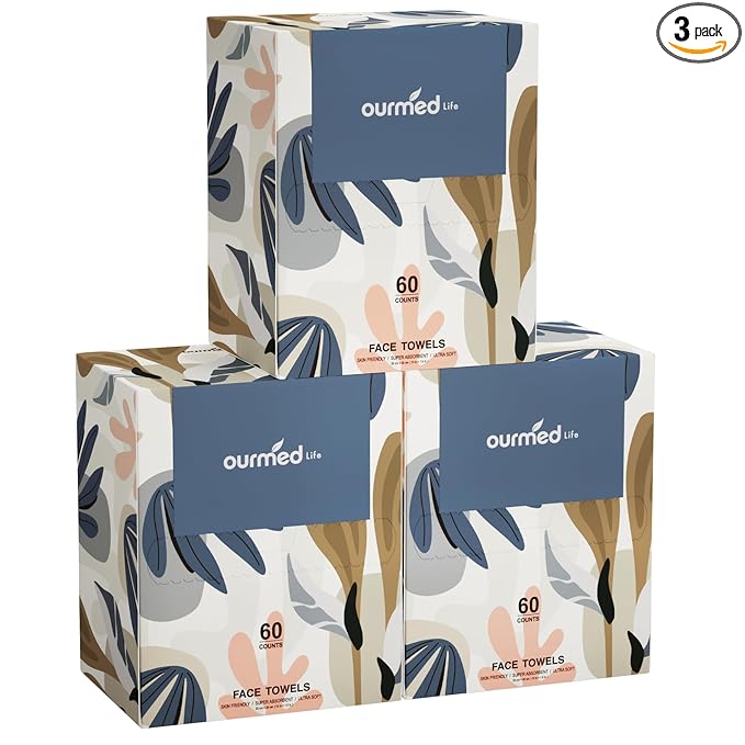 Ourmed Life Face Towels, Disposable Biodegradable Facial Towels by ourmedlife