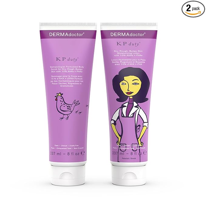 DERMAdoctor KP Bump Eraser Body Scrub and Lotion Kit Dermatologist Formulated by DERMAdoctor