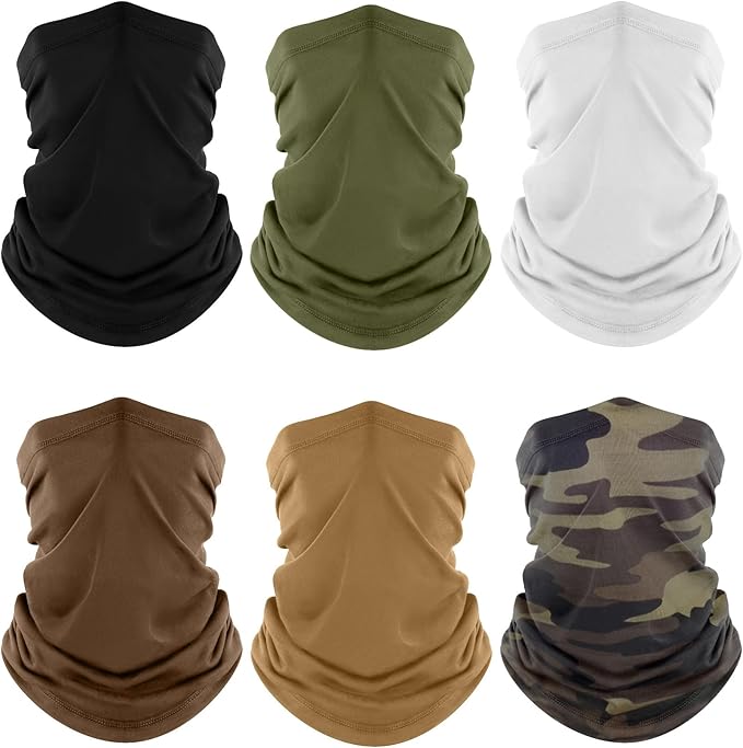 Fuinloth Neck Gaiter, 6 Pack Cooling UV Protection Bandana Face Mask Gator Scarf by fuinloth