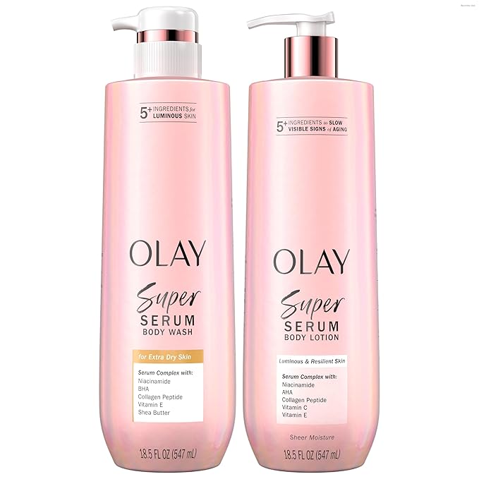 Olay Super Serum Body Wash + Hand & Body Lotion Bundle by Olay