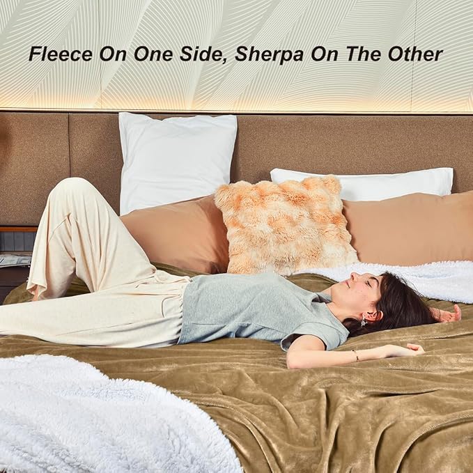 KAWAHOME Sherpa Fleece Twin Size Blanket - Image 4