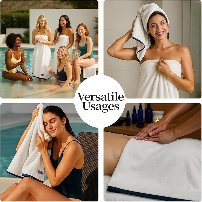 REDKISS 6 Piece Luxury Bath Towel Set, 2 Bath Towels, 2 Hand Towels, 2 - Image 8