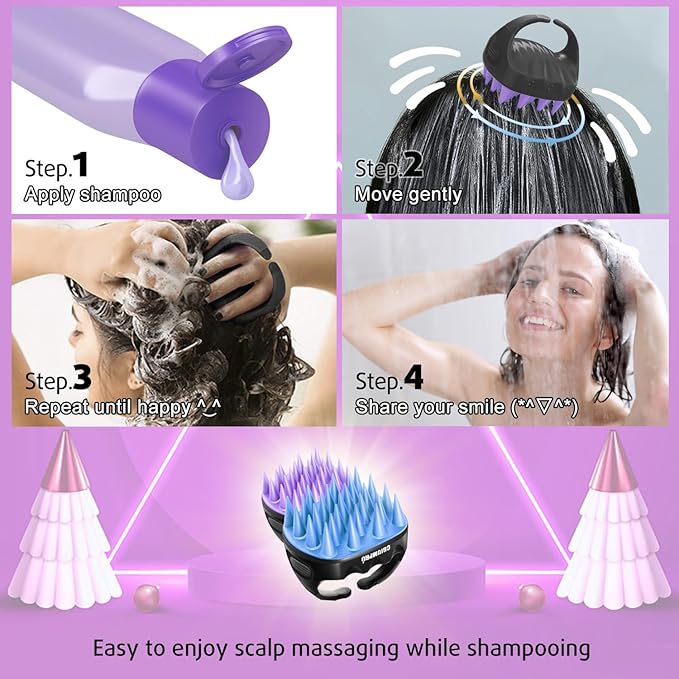 Cbiumpro 2-Pack Scalp Massager Shampoo Brush, Ultra Soft Silicone Scalp - Image 6