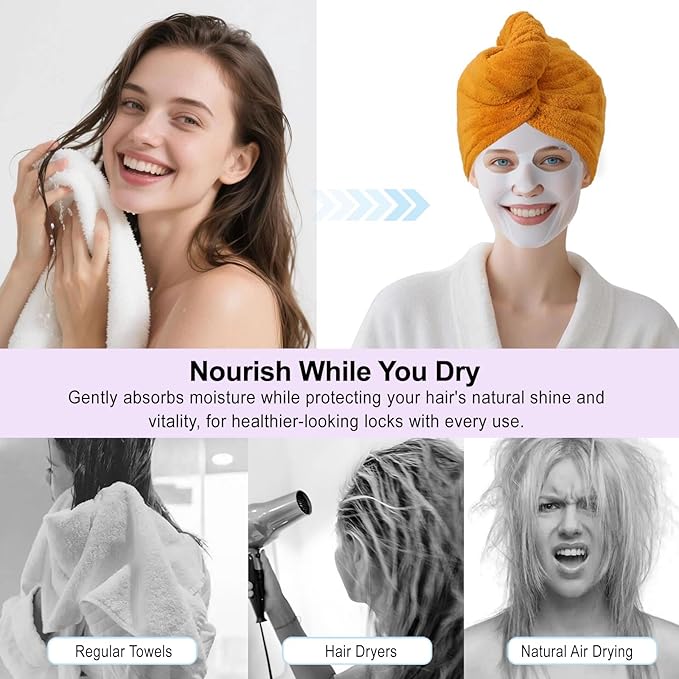 Microfiber Hair Drying Towel Wrap - Image 6