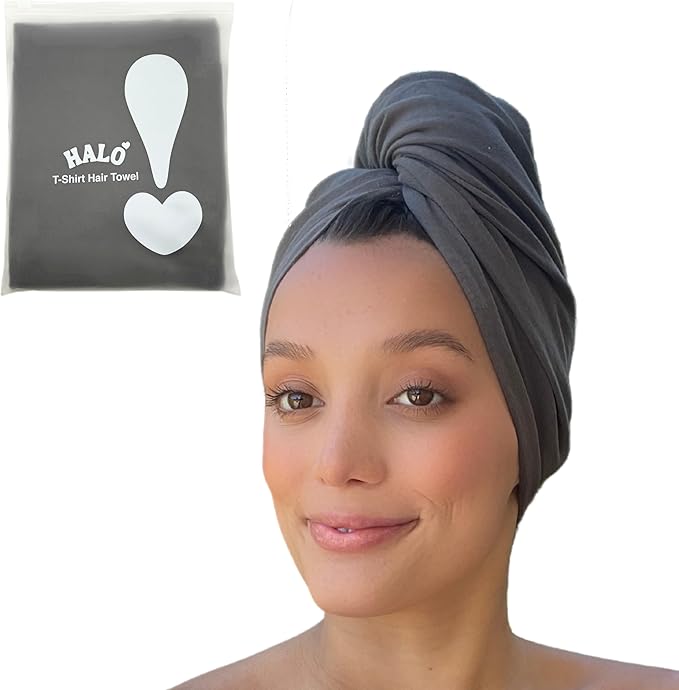 OOF! Halo T-Shirt Hair Towel | 100% Cotton Jersey Knit w/MoistureLock | No - Image 6