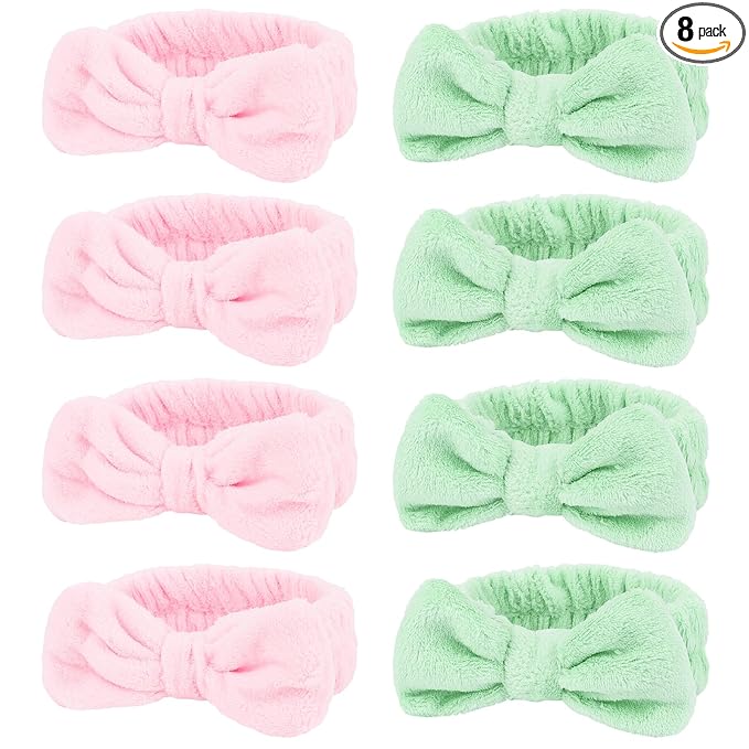 8 Pack Spa Headband for Washing Face Stocking Stuffers Skincare Headbands Bulk by TIOSRU
