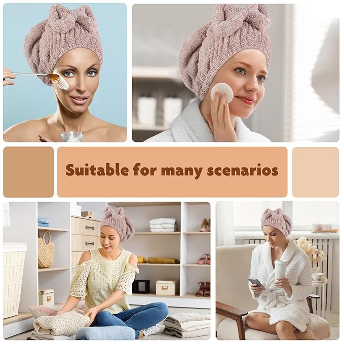 SUNLAND Large Microfiber Hair Drying Caps - Image 2