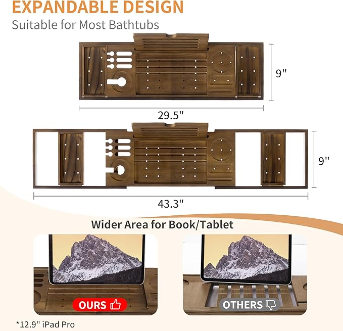 Luxury Teak Bathtub Tray - Image 4