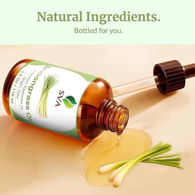 SVA Lemongrass Essential Oil – 4 Fl Oz – 100% Natural Lemongrass Oil - Image 8