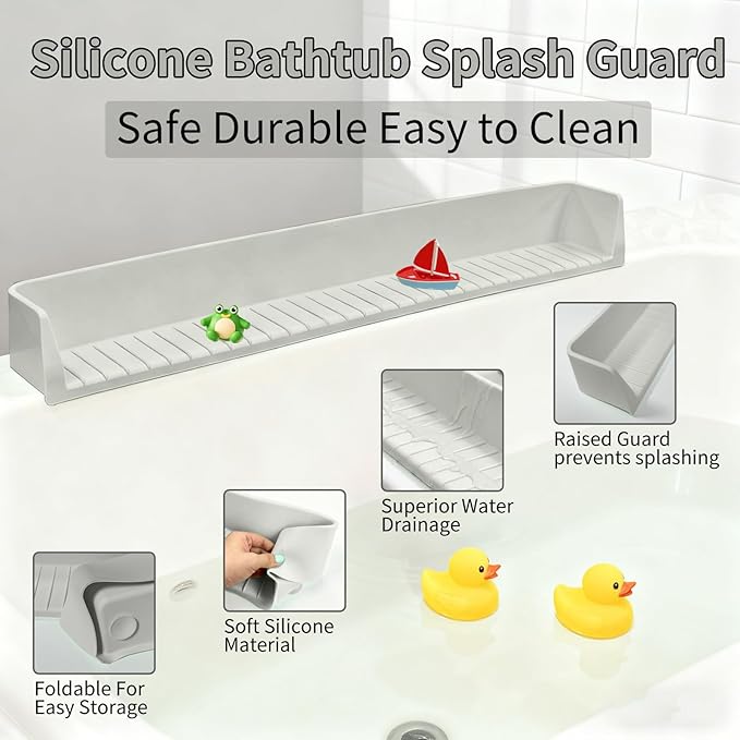 Bathtub Splash Guard for Tub Kids - 31IN Silicone Splash Guard - Image 6