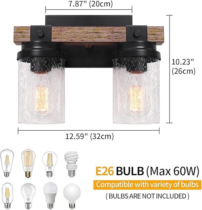 2-Light Farmhouse Vanity Lights - Image 5