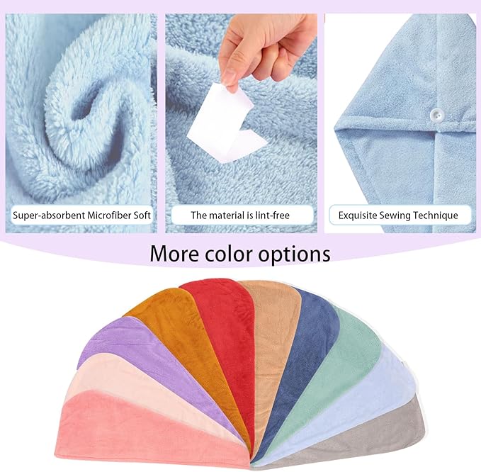 Microfiber Hair Drying Towel Wrap - Image 6