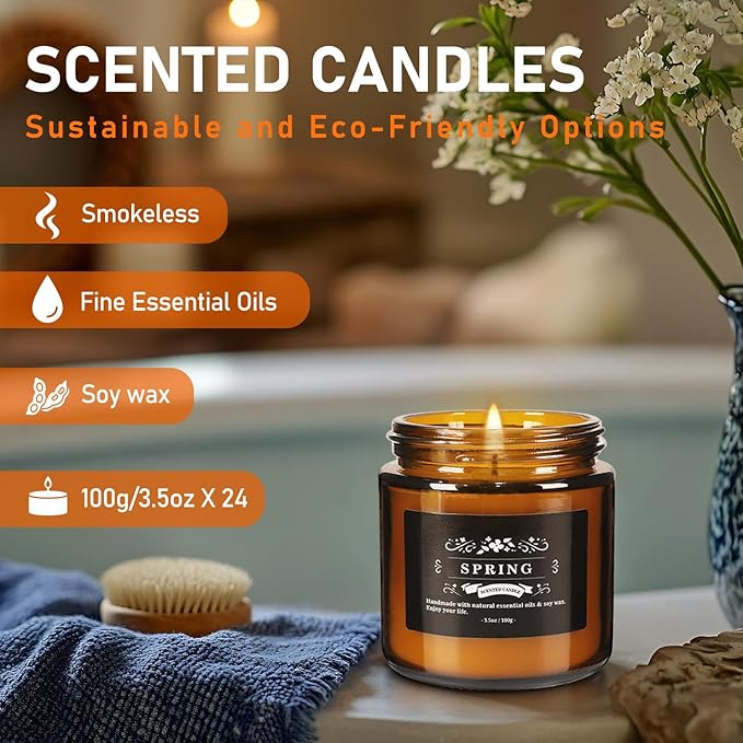 24 Packs Scented Candles for Home, 3.05oz，Soy Wax Aromatherapy Candles - Image 3