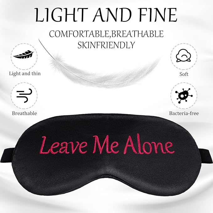 Geyoga 4 Pieces Funny Eye Mask for Sleep Soft Satin Blocking Blindfold - Image 4