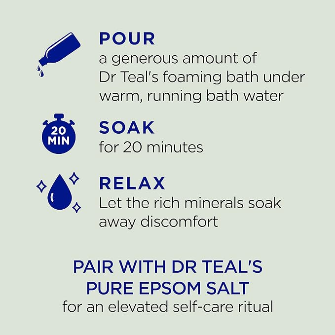 Dr Teal's Foaming Bath with Pure Epsom Salt, Relax & Relief with Eucalyptus & - Image 3