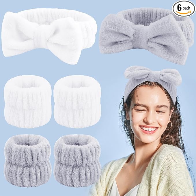 VELSCRUN Spa Headband, Makeup Face Wash Skincare Headbands, Bow Hair Band Party by VELSCRUN