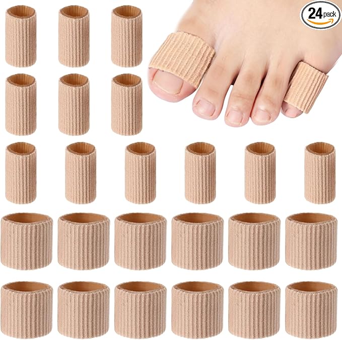 Blulu 24 Pieces Toe Tubes 0.98 Inches Cushion Tube Corn Pads by Blulu